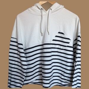 LC Waikiki Striped Cropped Hoodie  Size L